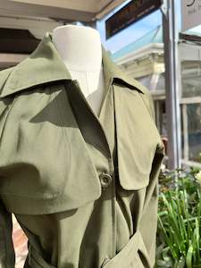 hers: Trench Coat - Olive