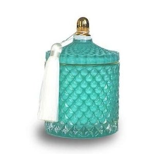 Organic Soy Candles - Turquoise Glass