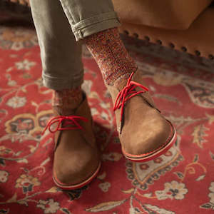 Stok Shoes: Lace Up Desert Boot - Pinotage Red