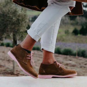 Lace Up Desert Boot - Pink Veldskoen