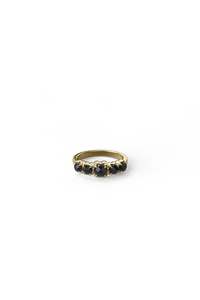 HALO CLUSTER RING ONYX - 9K GOLD