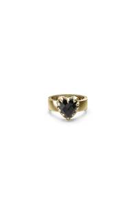 Gold: LOVE CLAW RING ONYX - 9K GOLD