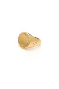 Gold: TEXT LOGO SOVEREIGN RING - 9K GOLD