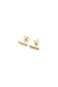 Gold: TINY STOLEN BAR EARRINGS - 9K GOLD
