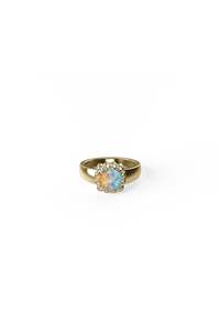BABY CLAW RING BELLO OPAL - GOLD PLATED