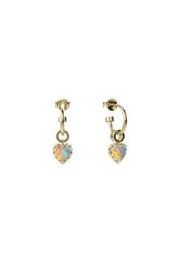 Gold Plated: LOVE CLAW ANCHOR EARRINGS BELLO OPAL - GOLD PLATED