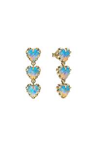 LOVE CLAW DROP EARRING BELLO OPAL - GOLD PLATED