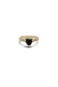 MINI CLAW RING - GOLD PLATED ONYX