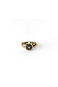 BABY CLAW RING ONYX - GOLD PLATED