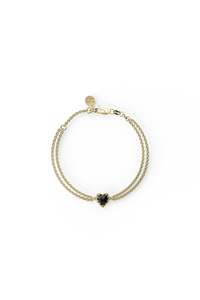 LOVE CLAW BRACELET ONYX - GOLD PLATED