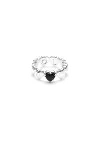 BAND OF HEARTS RING ONYX