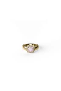 BABY CLAW RING ROSE QUARTZ - GOLD PLATED
