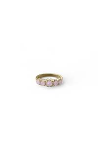 HALO CLUSTER RING ROSE QUARTZ - GOLD PLATED