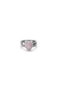 LOVE CLAW RING ROSE QUARTZ