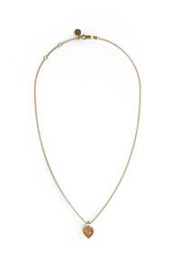 LOVE CLAW NECKLACE CITRINE - GOLD PLATED