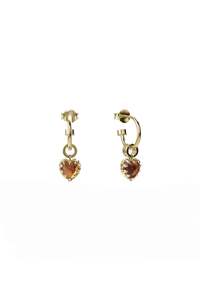 Gold Plated Earrings: LOVE CLAW ANCHOR EARRINGS CITRINE - GOLD PLATED