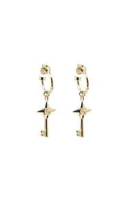 LOVE KEY ANCHOR EARRINGS GOLD PLATED