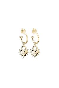 LOVE LOCKET ANCHOR EARRINGS GOLD PLATED