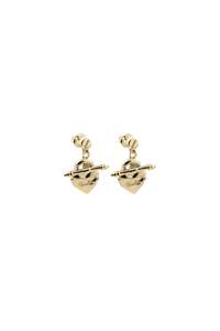 LOVE LOCKET FOB EARRINGS GOLD PLATED