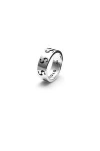 Mens Rings: S-LOGO IMPRINT BAND NARROW - XL SIZES