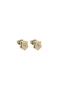 SHIELD STUD EARRINGS GOLD PLATED
