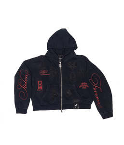 Mens: TOUGH STICKER HOOD - ZIP THRU