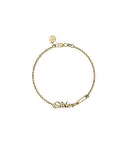 Jewellery: SENTIMENTAL SCRIPT BRACELET - GOLD PLATED