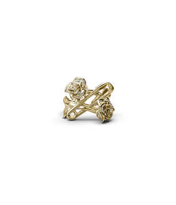 DUSTED ROSE PIN RING - GOLD PLATED