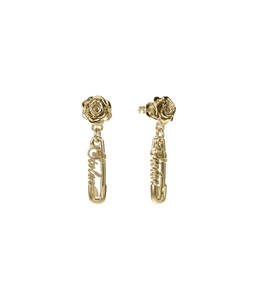 Earrings: ROSE PIN EARRINGS - GOLD PLATED