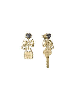 Earrings: LOVE LOCKED BOW EARRINGS - GOLD PLATED