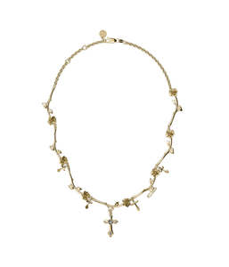 GOTHIC ROSE CHOKER - GOLD PLATED