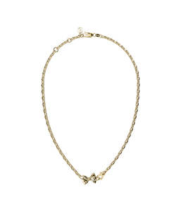 Necklaces: PIERCED BOW NECKLACE - GOLD PLATED
