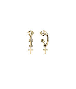 Anchor Sleeper Earrings: STOLEN CROSS ANCHOR SLEEPER - GOLD PLATED