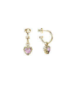 LOVE CLAW ANCHOR EARRINGS MYSTIC QUARTZ - GOLD PLATED