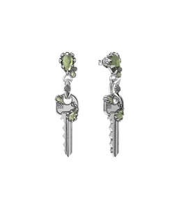 CRYSTALLISED KEY EARRINGS