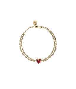 Jewellery: LOVE CLAW BRACELET GARNET - GOLD PLATED