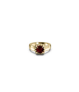 Jewellery: BABY CLAW RING GARNET - GOLD VERMEIL