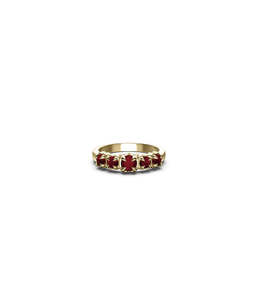 HALO CLUSTER RING GARNET - GOLD VERMEIL