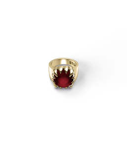Jewellery: CLAW RING GARNET - GOLD VERMEIL