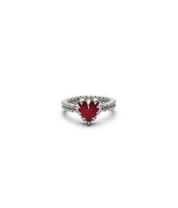 MINI LOVE CLAW RING GARNET