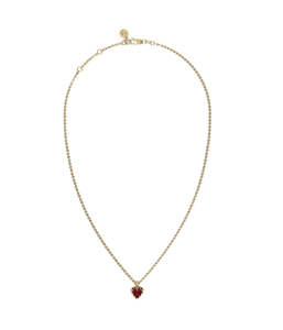 Jewellery: MINI LOVE CLAW NECKLACE GARNET - GOLD PLATED