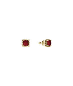 MINI CLAW STUDS GARNET - GOLD PLATED