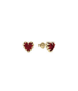 Earrings Collection All: LOVE CLAW EARRINGS GARNET - GOLD PLATED