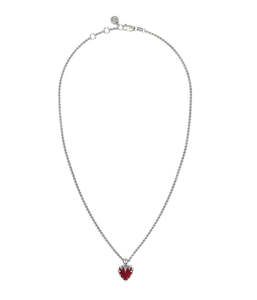 Necklaces: LOVE CLAW NECKLACE GARNET