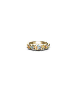 Rings: HALO CLUSTER RING BELLO OPAL - GOLD VERMEIL