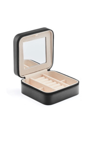 Accessories: TRAVEL JEWELLERY BOX - BLACK