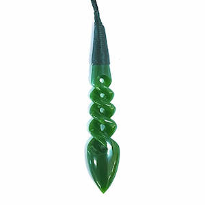Pikorua Twist: New Zealand Greenstone Pendant - Five Twist 90mm