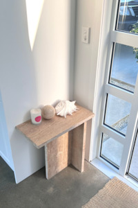 Tables: Entrata Travertine Table