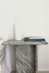 Tables: Black and White Granite Table - Pair