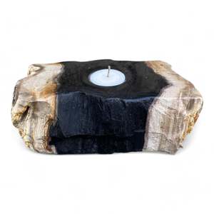 Petrified Wood Single Tealight Candle Holder 180mm x 110mm (2732)